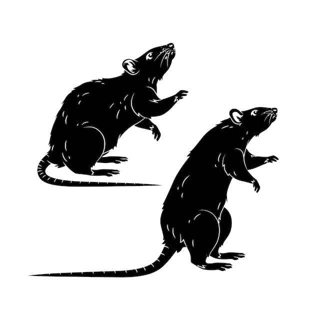 Free vector hand drawn rat silhouette