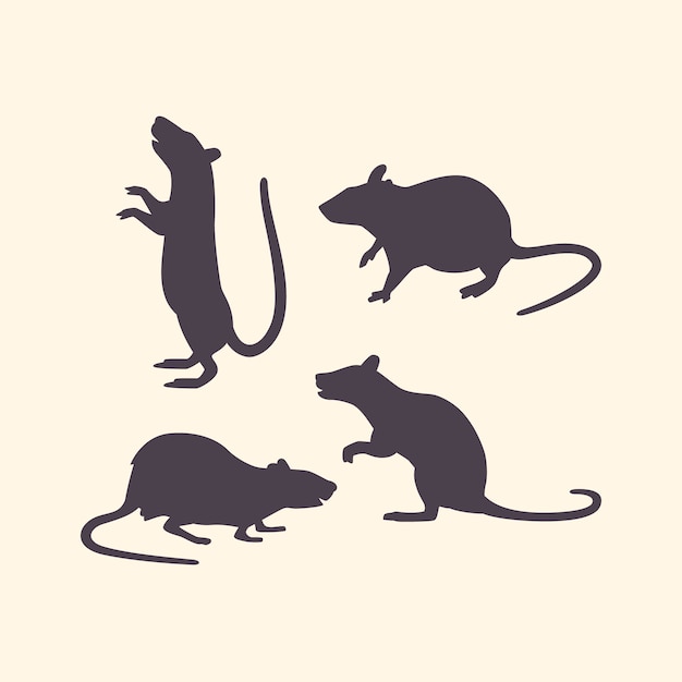 Hand drawn rat silhouette