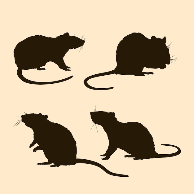 Free vector hand drawn rat silhouette
