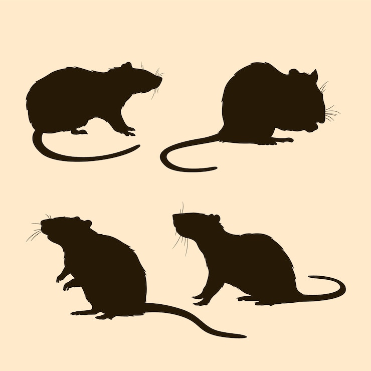 Free Vector hand drawn rat silhouette