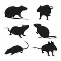 Free vector hand drawn  rat silhouette