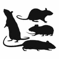 Бесплатное векторное изображение Ручной обращается крысиный силуэт