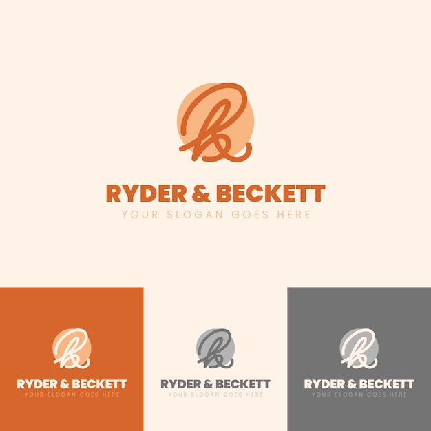 無料ベクター 手描きの rb ロゴのテンプレート