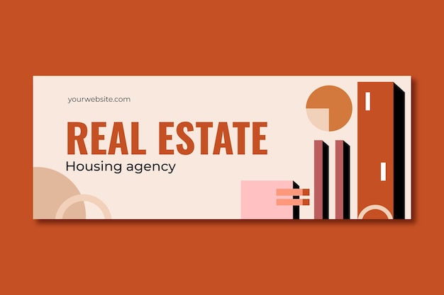 Hand drawn real estate facebook cover