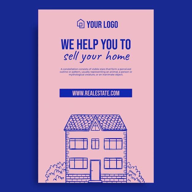 Free vector hand drawn real estate poster template