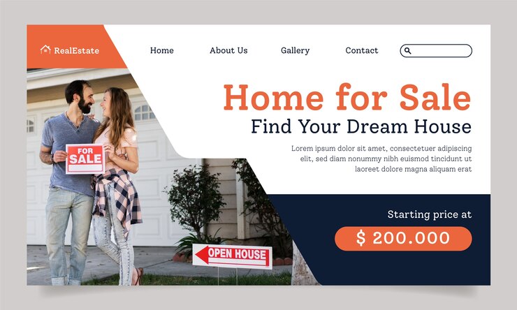 Free Vector hand drawn real estate template design