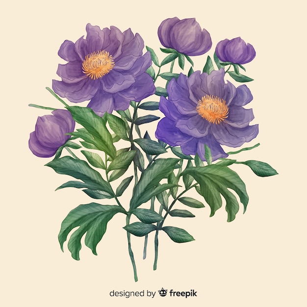 Free vector hand drawn realistic floral bouquet