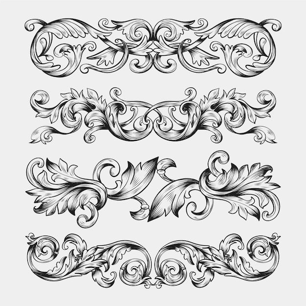 Free vector hand drawn realistic ornamental border