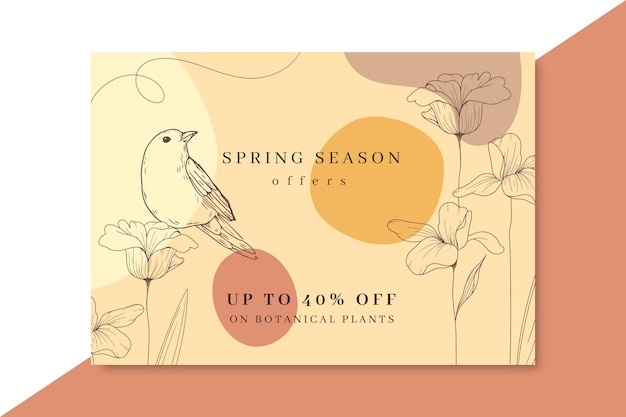 Free vector hand drawn realistic spring card