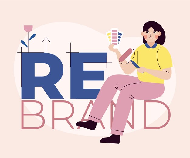 Illustrazione di rebranding disegnata a mano