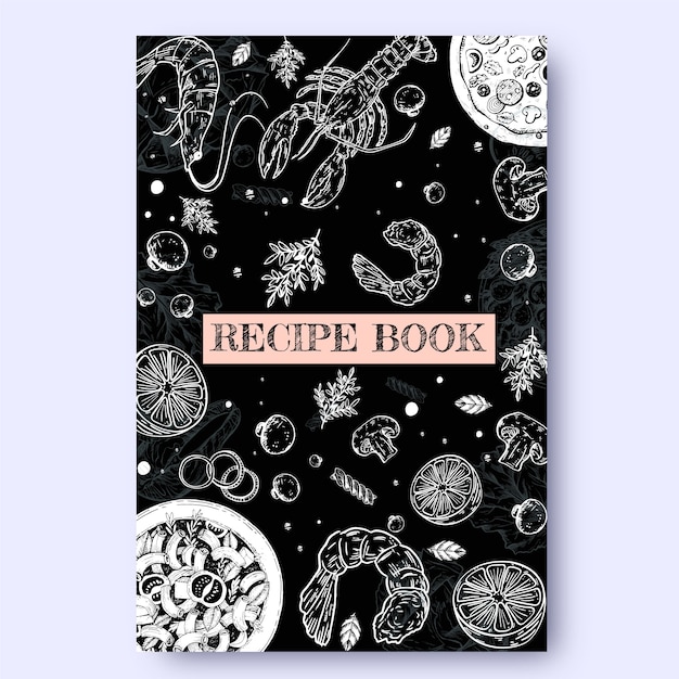 Free vector hand drawn recipe book template