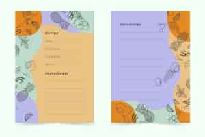 Бесплатное векторное изображение Ручной обращается шаблон книги рецептов