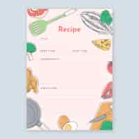 Free vector hand drawn recipe template design