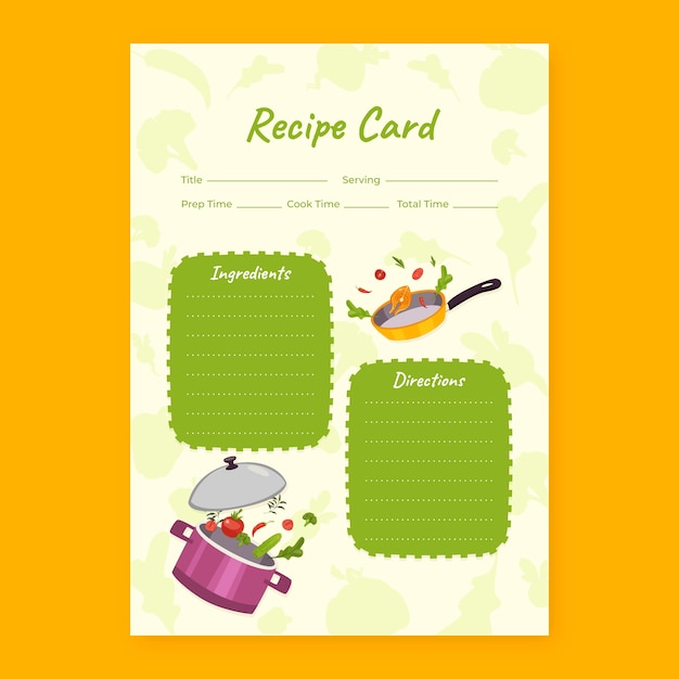 Free vector hand drawn recipe template design