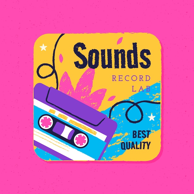 Hand drawn record label logo