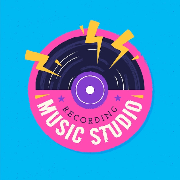 Free vector hand drawn record label logo