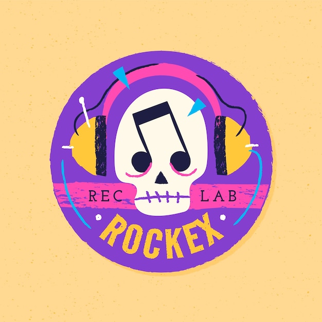 Free vector hand drawn record label logo