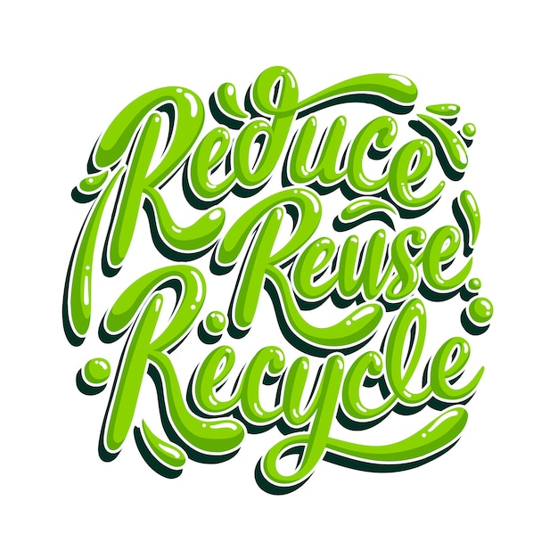 Hand drawn recycle concept lettering