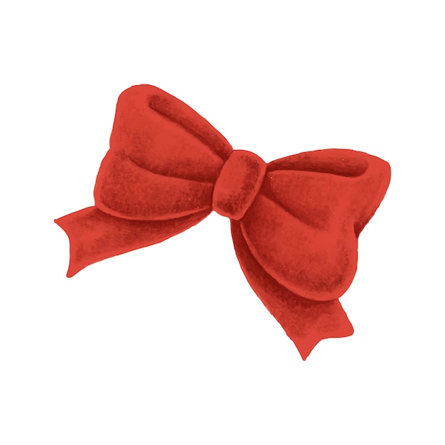 Hand drawn red Christmas bow