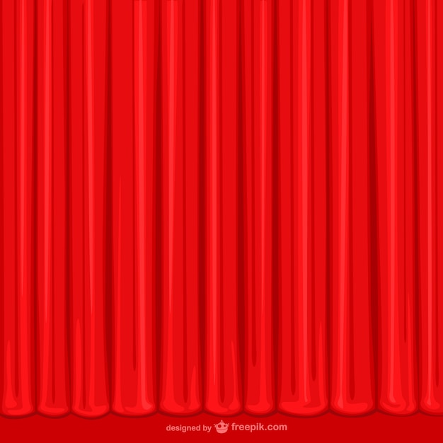 手描きの赤いカーテン