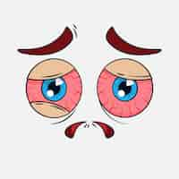 Free vector hand drawn red eyes cartoon illustration