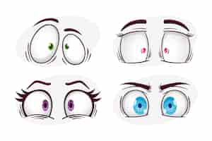 Free vector hand drawn red eyes cartoon illustration