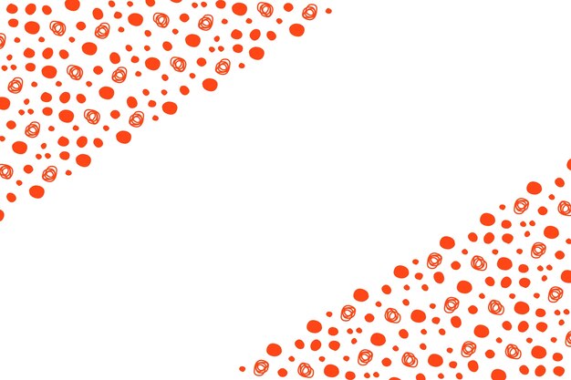 Hand drawn red polka dot background