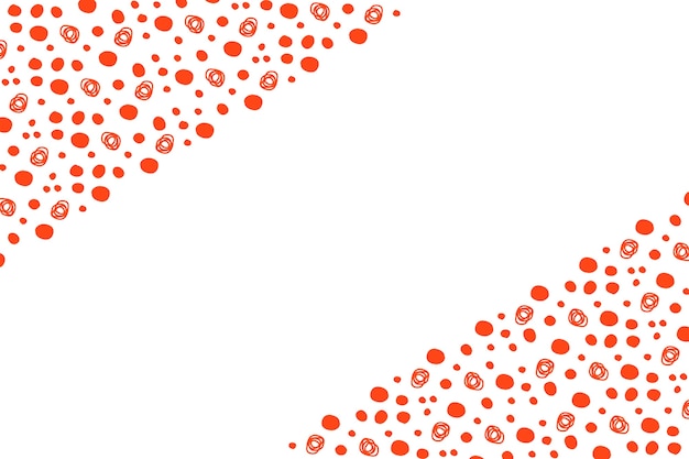 Hand drawn red polka dot background