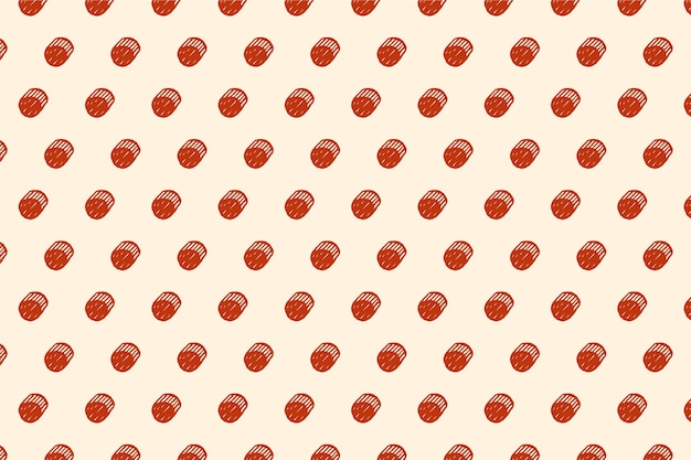 Hand drawn red polka dot background