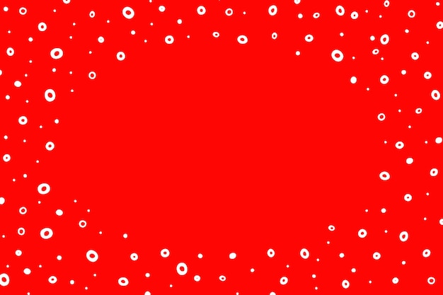 무료 벡터 손으로 그린 빨간 물방울 무늬 디자인