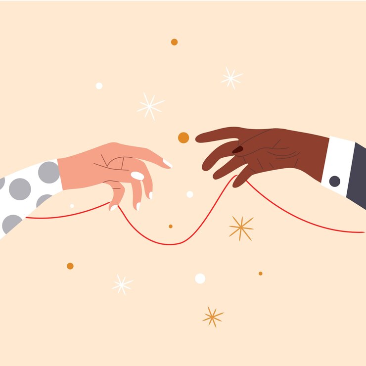 Free Vector hand drawn red thread illustration