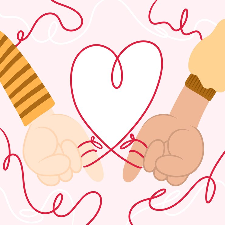 Free Vector hand drawn red thread illustration