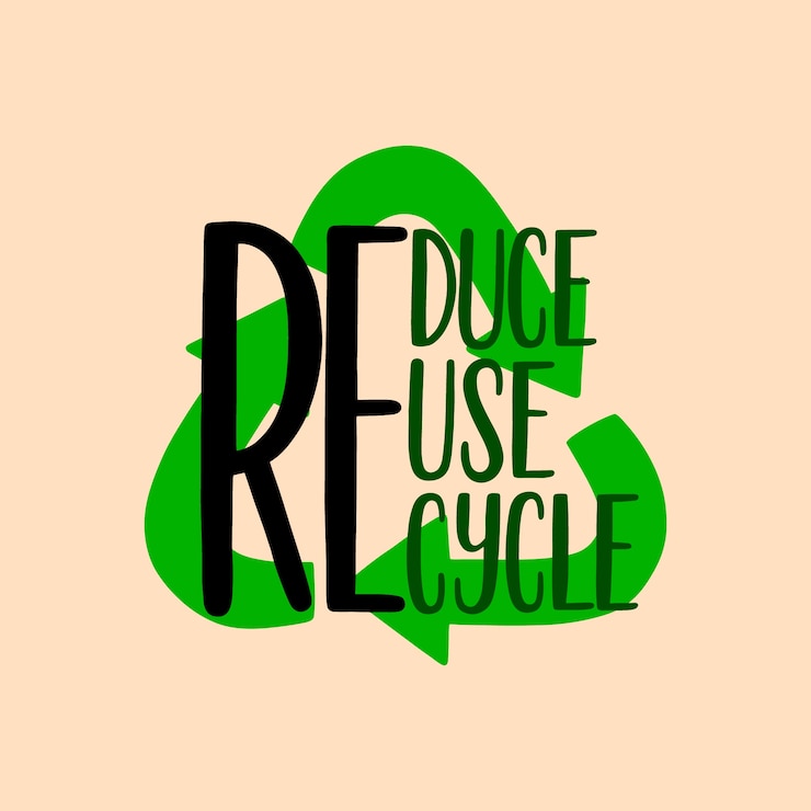 Free Vector hand drawn reduce reuse recycle lettering