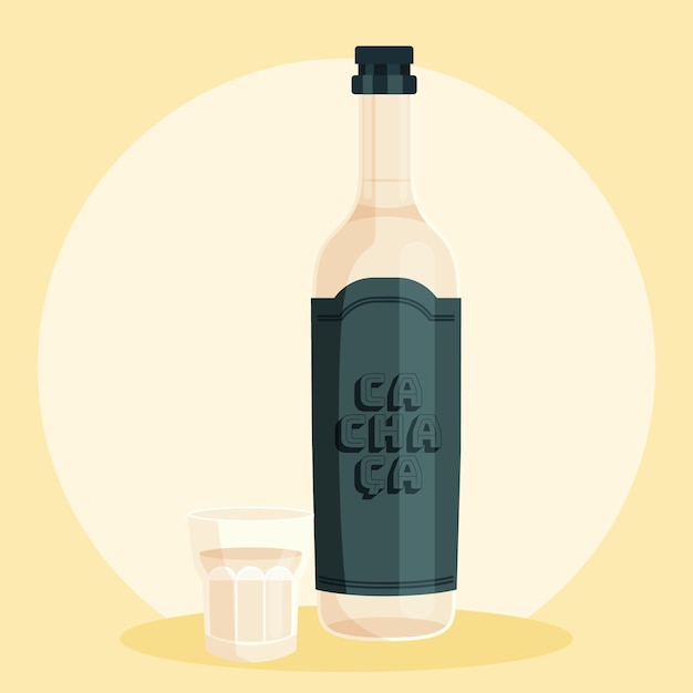 Hand drawn refreshing cachaça illustration