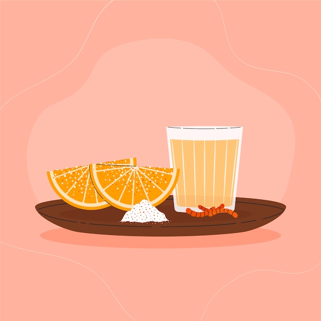 Free vector hand drawn refreshing mezcal illustration