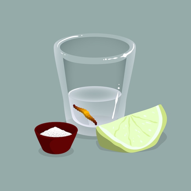 Hand drawn refreshing mezcal illustration