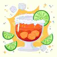 Free vector hand drawn refreshing michelada illustration