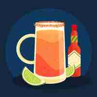 Free vector hand drawn refreshing michelada illustration