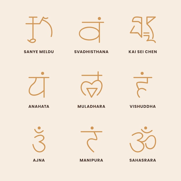 Free vector hand drawn reiki symbol set