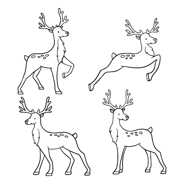 Hand drawn reindeer drawing illustration