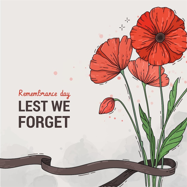 Free vector hand drawn remembrance day illustration