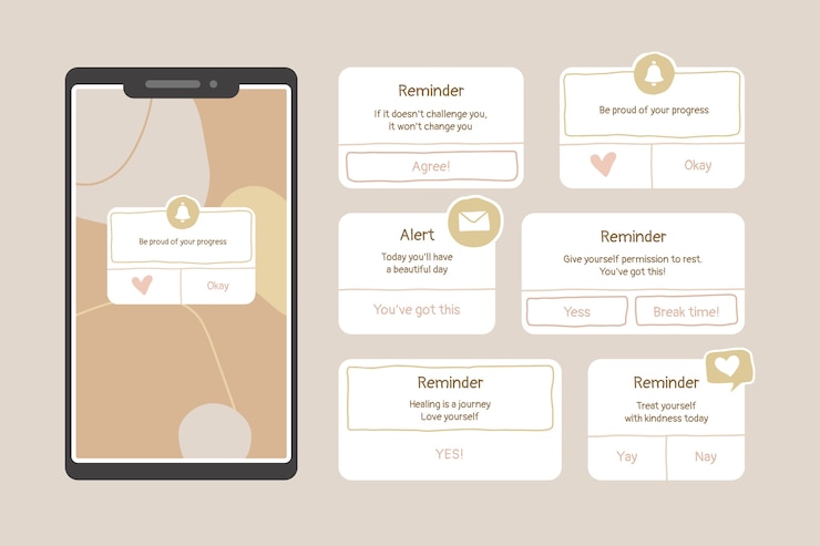Free Vector hand drawn reminder label collection