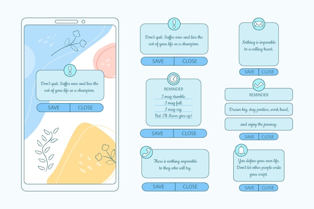 Vettore gratuito disegno del modello di promemoria disegnato a mano