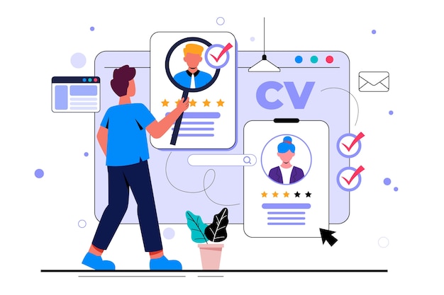 Free vector hand drawn remote recruitment illustration