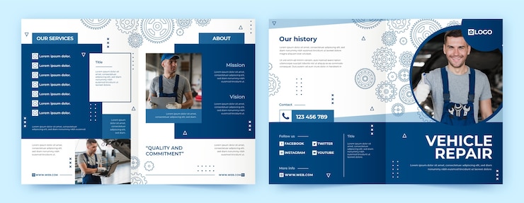 Free Vector hand drawn repair shop template design