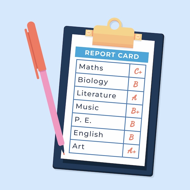 Free vector hand drawn report card illustration