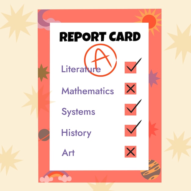 Free vector hand drawn report card illustration