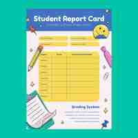 Free vector hand drawn report card template