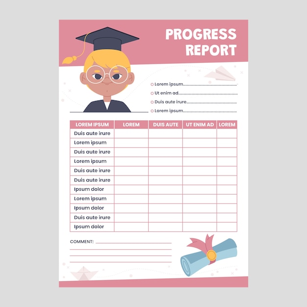 Hand drawn report card template