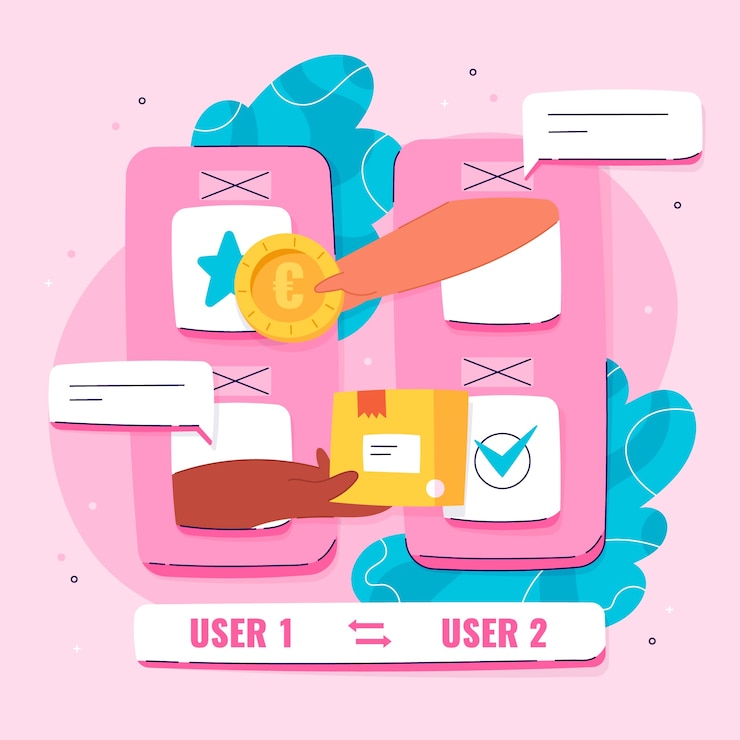 Free Vector hand drawn reseller illustration